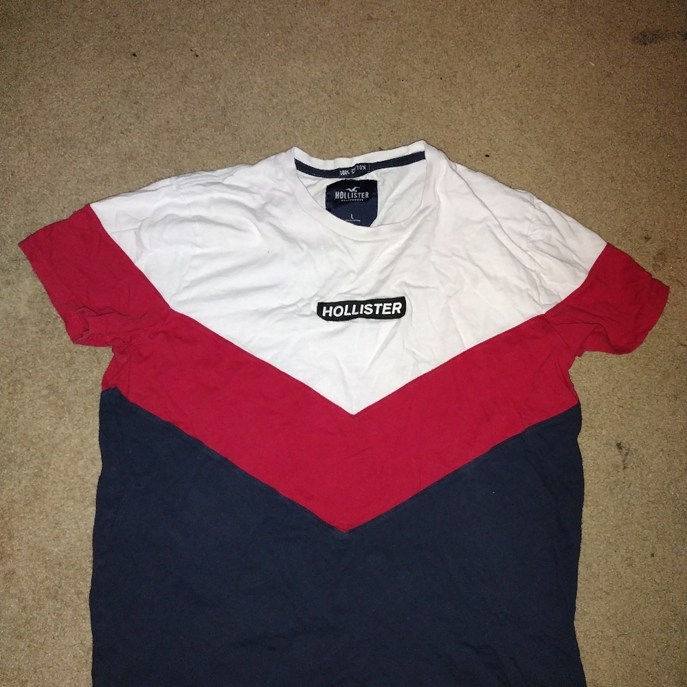Mens red, white, and blue shirt